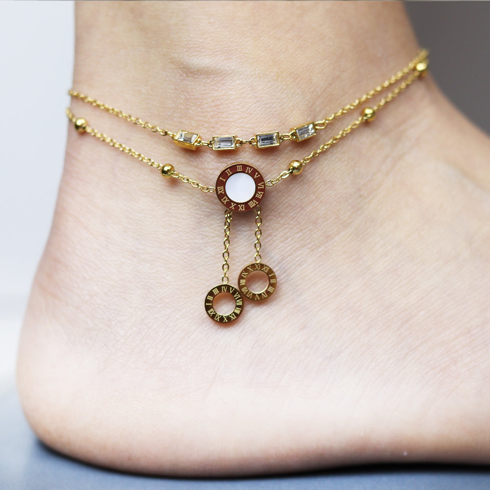 Stainless Steel Gold Plated Anklet #A1