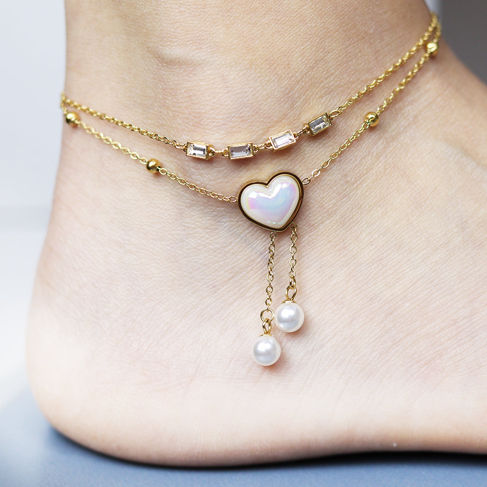 Stainless Steel Gold Plated Anklet #A2