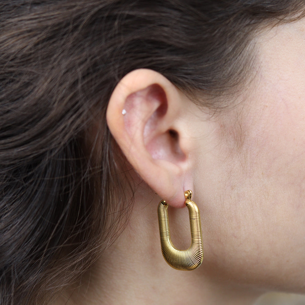 Stainless Steel Gold Plated Earrings #E12