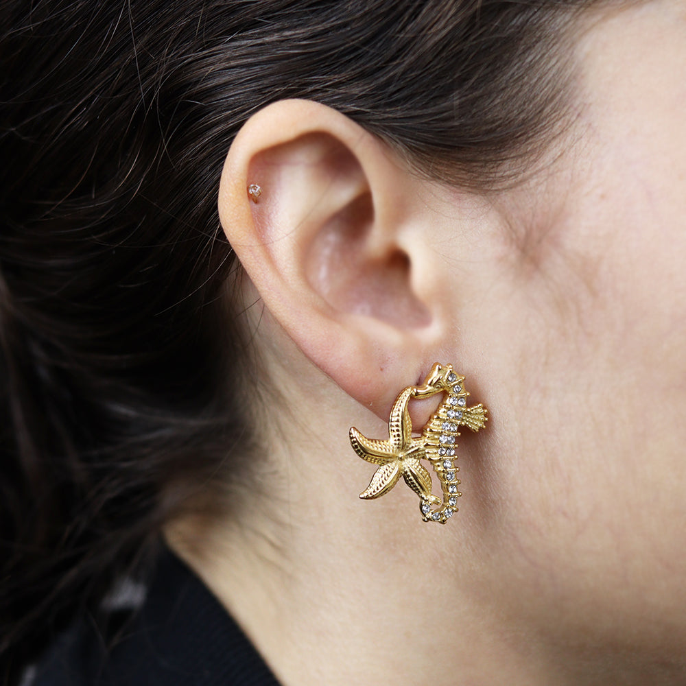 Stainless Steel Gold Plated Earrings #E22