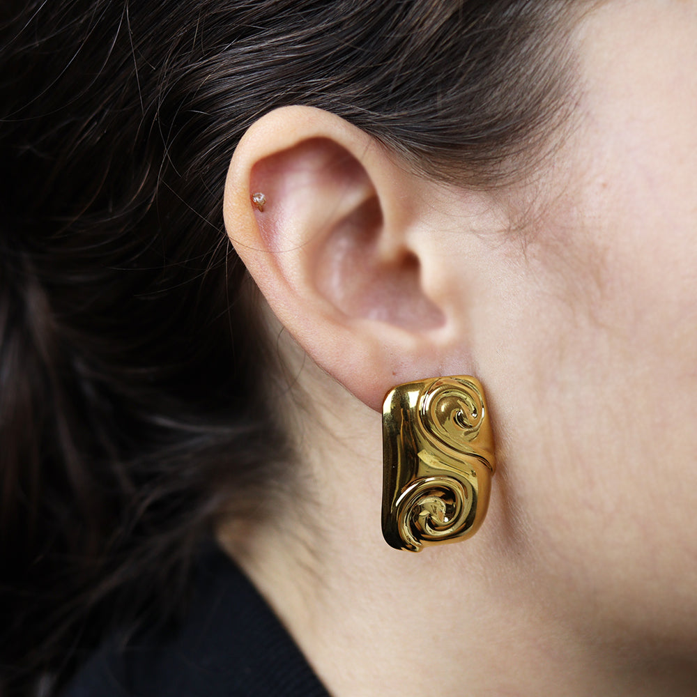 Stainless Steel Gold Plated Earrings #E24