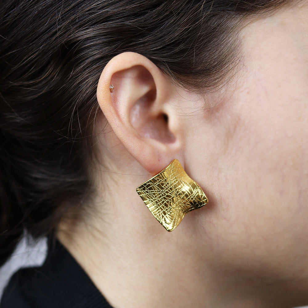 Stainless Steel Gold Plated Earrings #E30