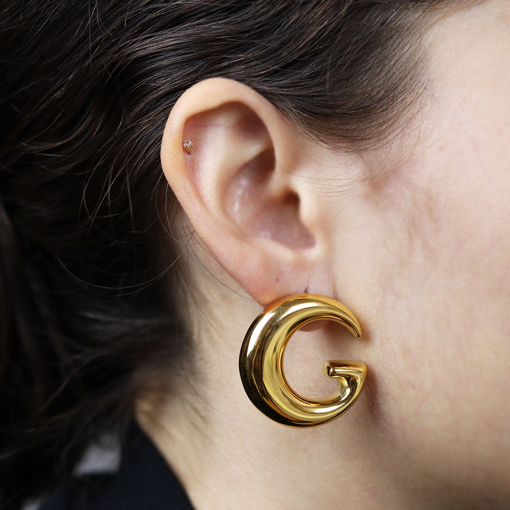 Stainless Steel Gold Plated Earrings #E32
