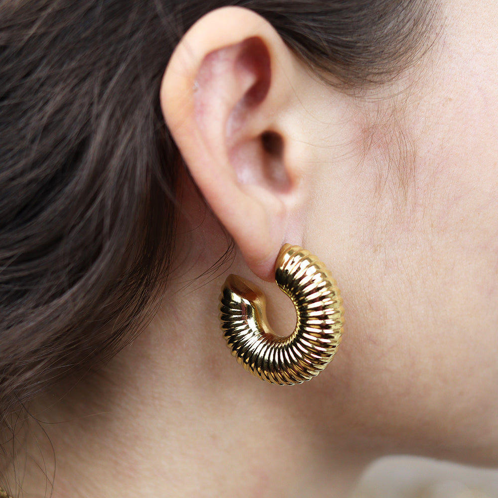 Stainless Steel Gold Plated Earrings #E9