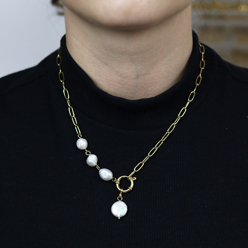 Stainless Steel Gold Plated Necklace #N22