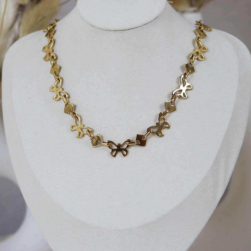 Stainless Steel Gold Plated Necklace #N39
