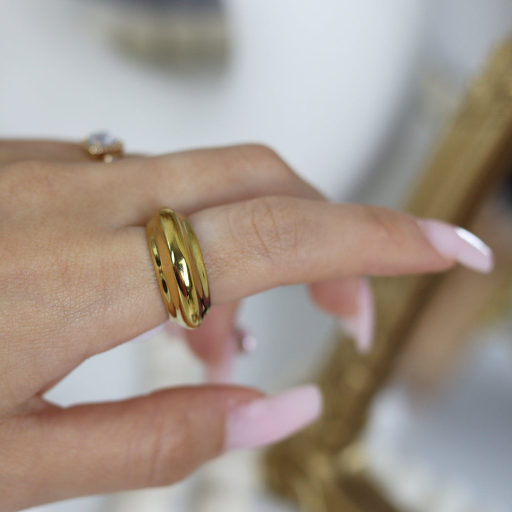 Stainless Steel Gold Plated Ring #R60