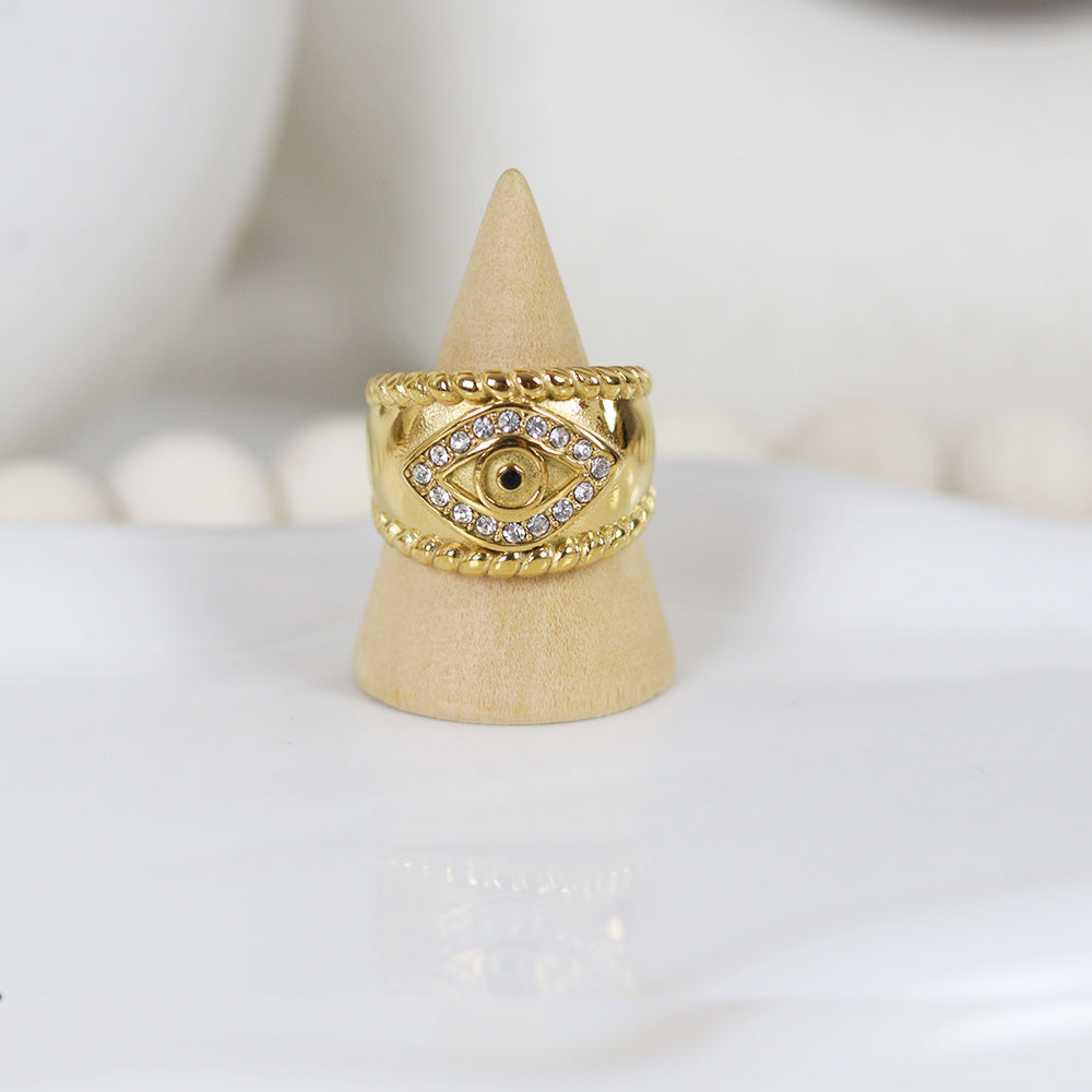 Stainless Steel Gold Plated Ring #R68