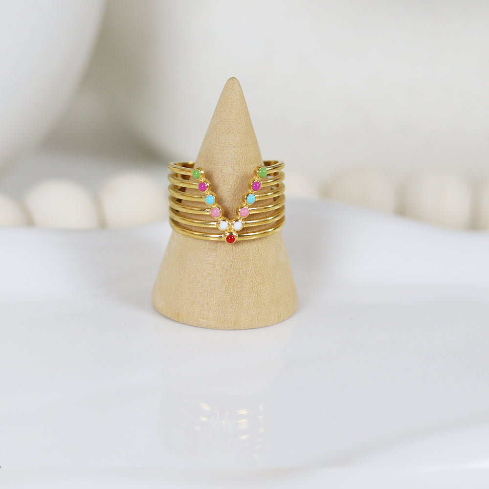 Stainless Steel Gold Plated Ring #R69