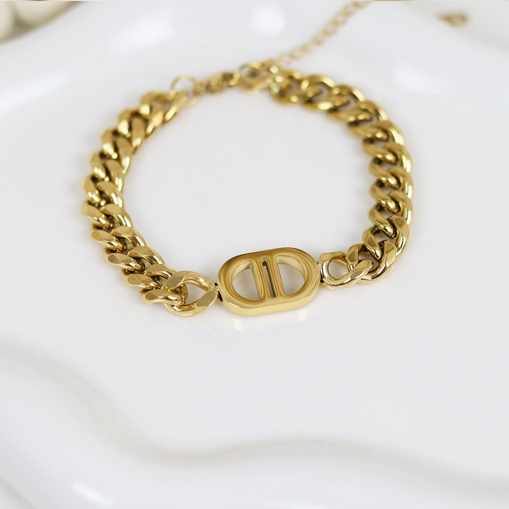 Stainless Steel Gold Plated Bracelet #B40