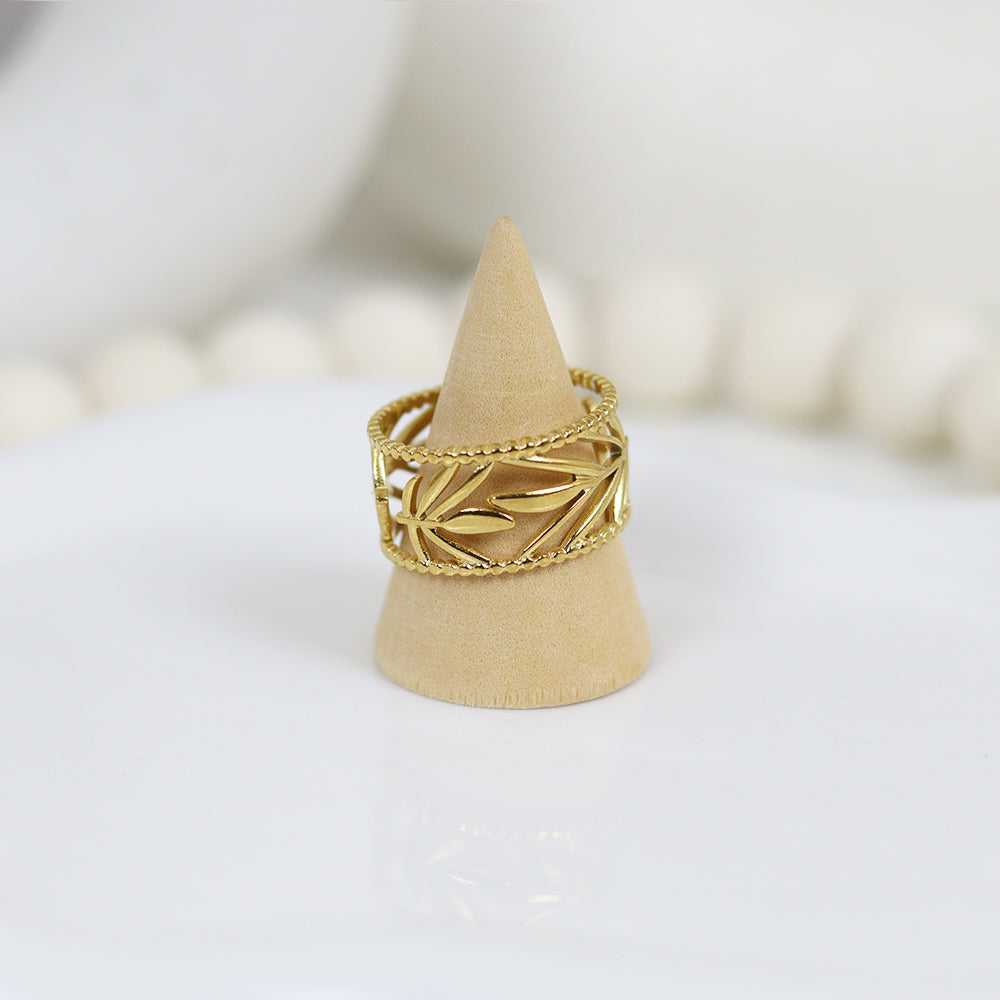 Stainless Steel Gold Plated Ring #R30