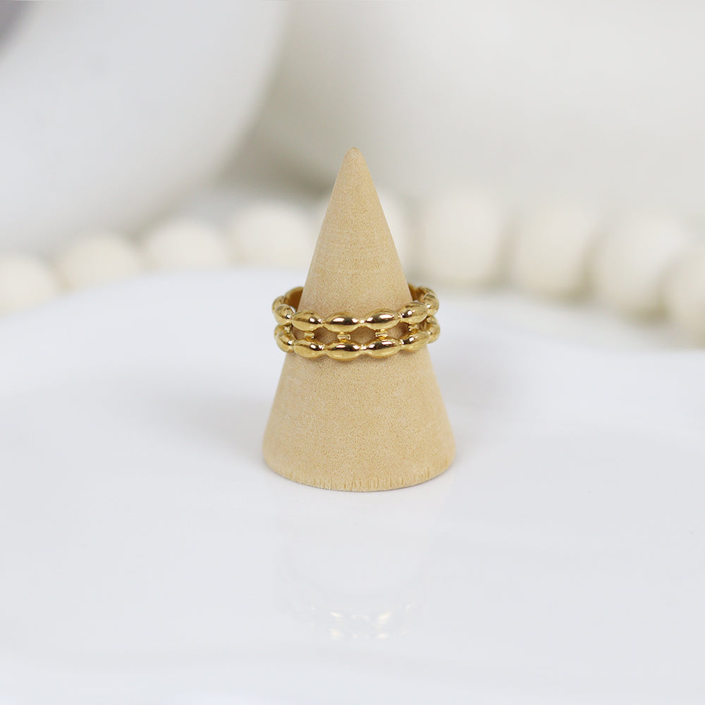 Stainless Steel Gold Plated Ring #R31