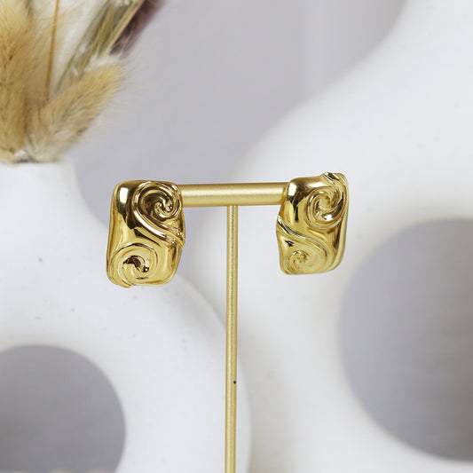 Stainless Steel Gold Plated Earrings #E24
