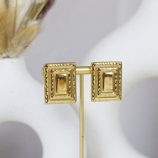 Stainless Steel Gold Plated Earrings #E25