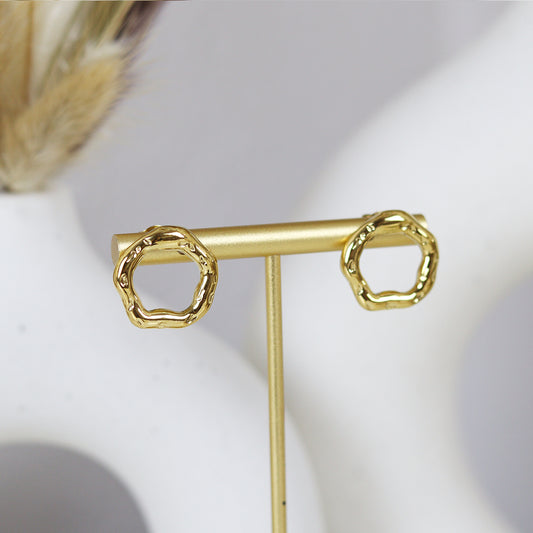 Stainless Steel Gold Plated Earrings #E26