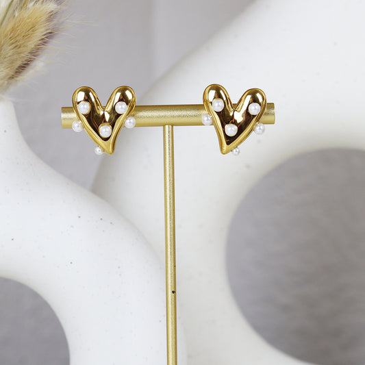 Stainless Steel Gold Plated Earrings #E36