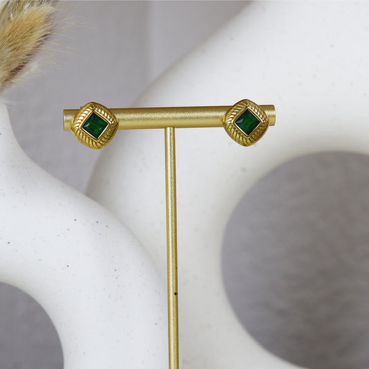Stainless Steel Gold Plated Earrings #E37