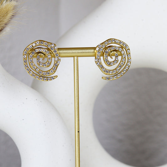 Stainless Steel Gold Plated Earrings #E38