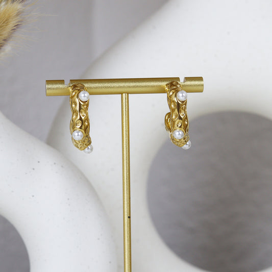 Stainless Steel Gold Plated Earrings #E39