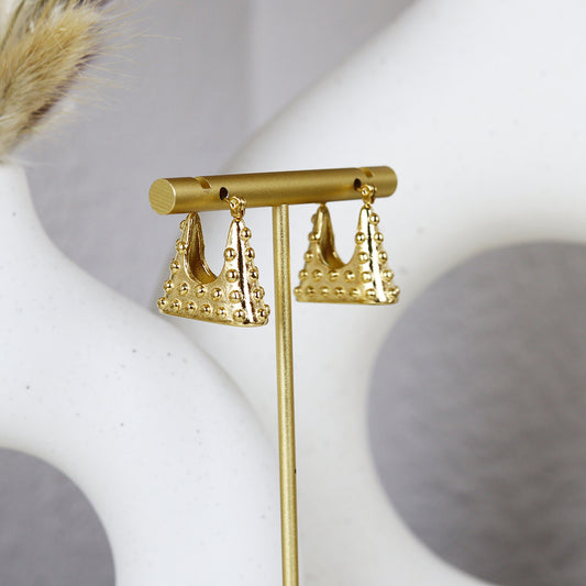 Stainless Steel Gold Plated Earrings #E41
