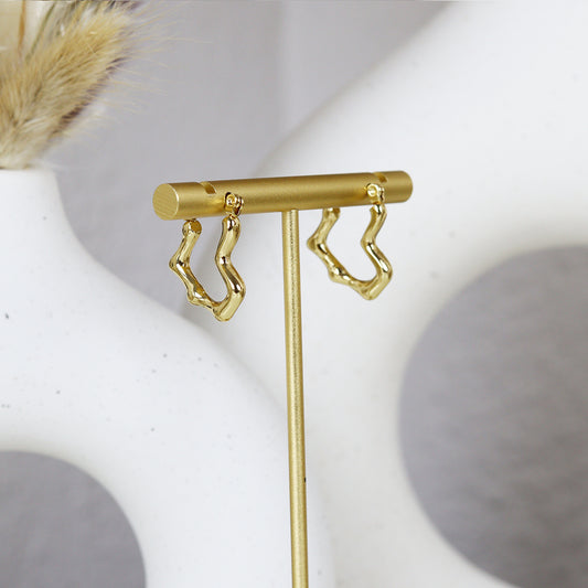 Stainless Steel Gold Plated Earrings #E42