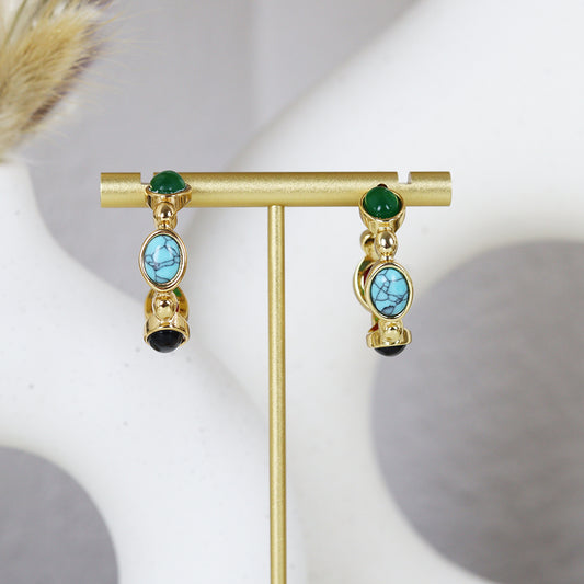 Stainless Steel Gold Plated Earrings #E46