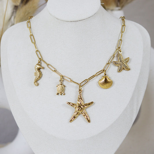 Stainless Steel Gold Plated Necklace #N24