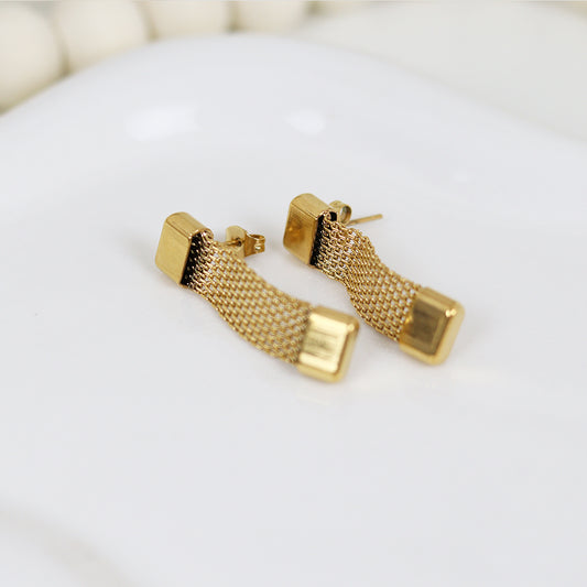 Stainless Steel Gold Plated Earrings #E4