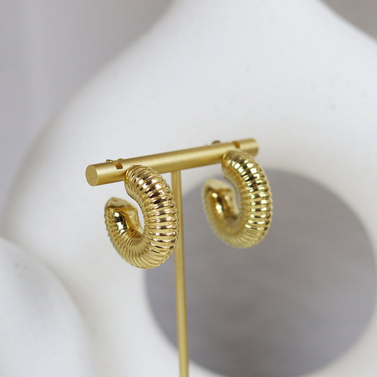Stainless Steel Gold Plated Earrings #E9