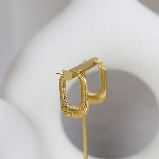 Stainless Steel Gold Plated Earrings #E12