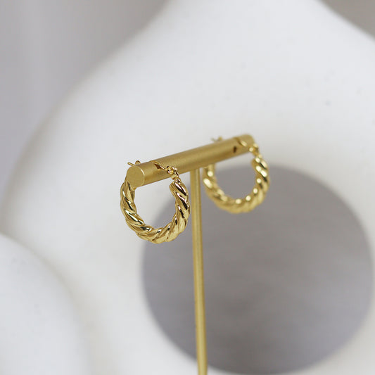 Stainless Steel Gold Plated Earrings #E14