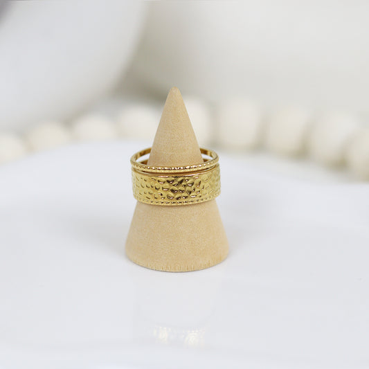 Stainless Steel Gold Plated Ring #R27