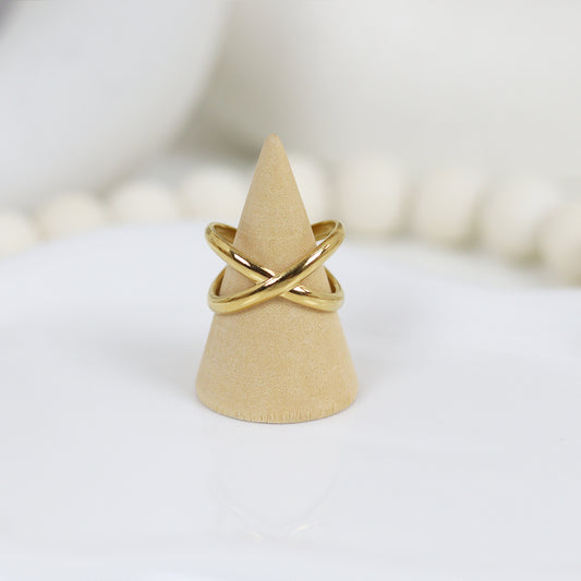 Stainless Steel Gold Plated Ring #R28