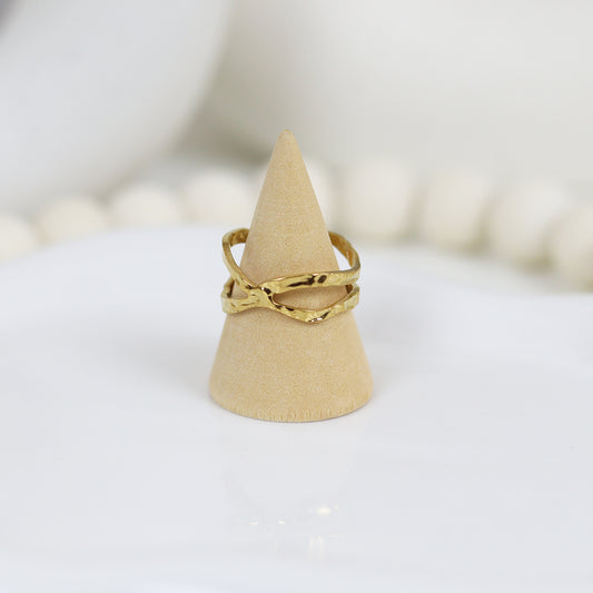 Stainless Steel Gold Plated Ring #R29