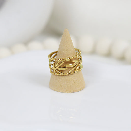Stainless Steel Gold Plated Ring #R30