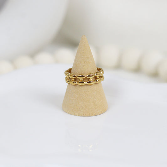 Stainless Steel Gold Plated Ring #R31
