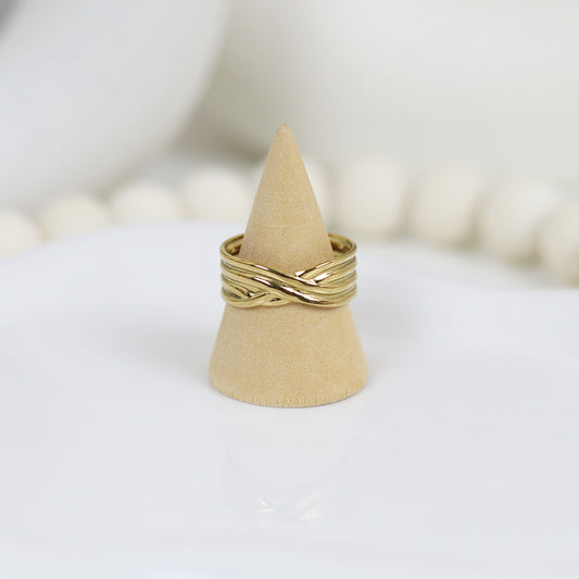Stainless Steel Gold Plated Ring #R32