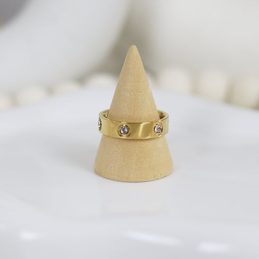 Stainless Steel Gold Plated Ring #R51