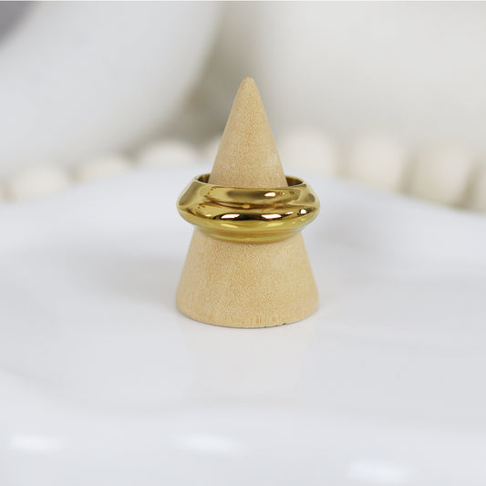 Stainless Steel Gold Plated Ring #R60